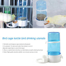 Bird Water Drinker Feeder Automatic Birdcage Dispenser (Transparent Blue)