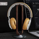 Bamboo Wood Metal Headphone Stand Earphones Display Rack Bracket (Grey) Newly