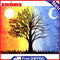 DIY Digital Picture Sun Moon Tree Frameless Oil Painting By Number Handicraft