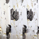 Big Flower Tulle Blackout Curtains Window Drape for Bedroom Decor(Grey)