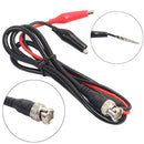 BNC Male Plug to Dual Alligator Clip Oscilloscope Test Probe Lead Cable 1m