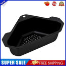 Steel Triangular Sink Strainer Kitchen Fruit Vegetable Drain Rack (Black)