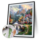 Forest Villa Frameless DIY Oil Paint by Numbers Kit Hand Painted Art (S992)