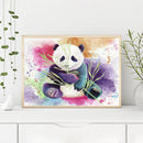 Panda Full Round Diamond Painting DIY Wall Decor Rhinestone Art Crafts Ink Color