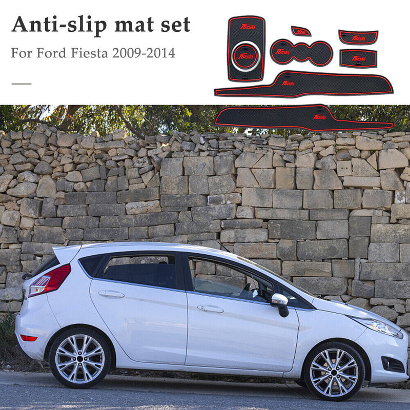 8pcs Automotive Indoor Anti-Brief Gate Slot Mat Set Car Cup Cushion Replacement