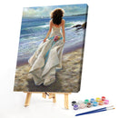 Girl Oil Paint By Numbers Kit DIY Acrylic Drawing Picture for Adults Home Decor