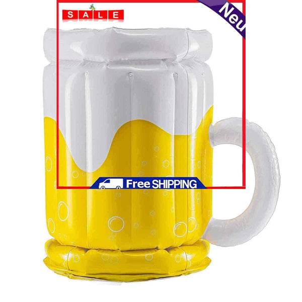 Party Drink Cooler - Novelty Inflatable Beer Mug for Backyard Beach Pool Parties