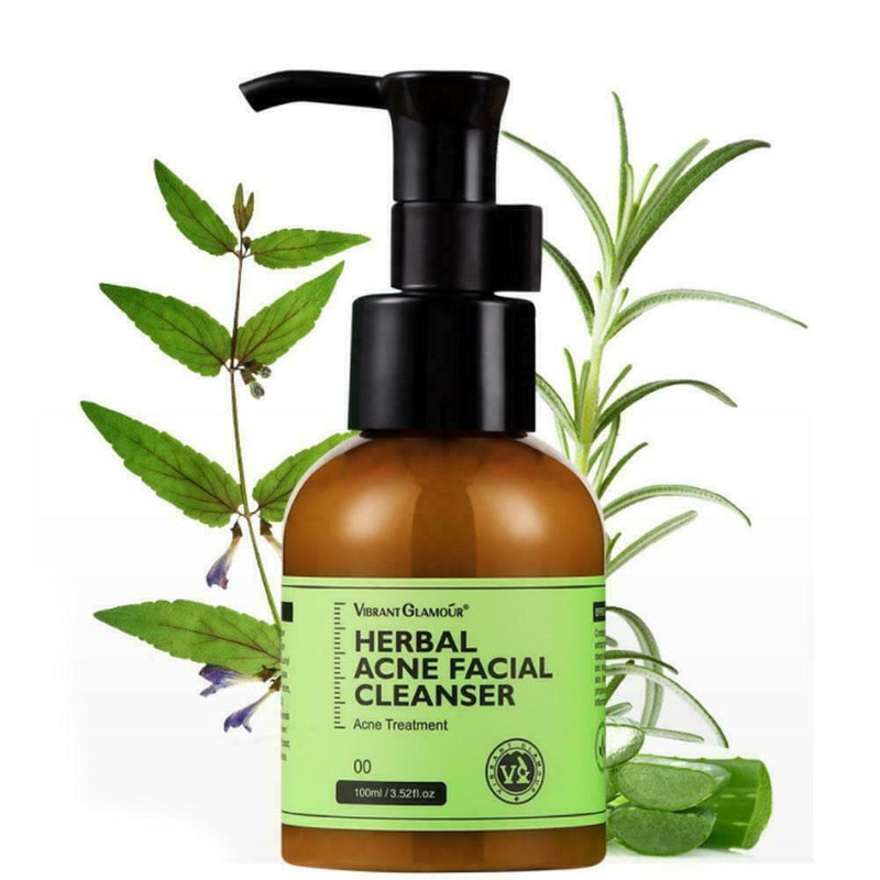 Herbal Acne Facial Cleanser Shrink Pore Foam Oil Control Brightening Skin V8J8