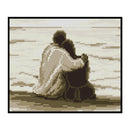 Home 14CT Counted Full Embroidery Set Sea Couples Needlework DIY Cotton Craft