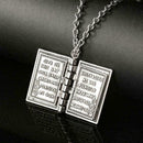 Steel Cross Bible Verse Prayer Dog Tag Pendant For Men V6L7 Necklace V0N4