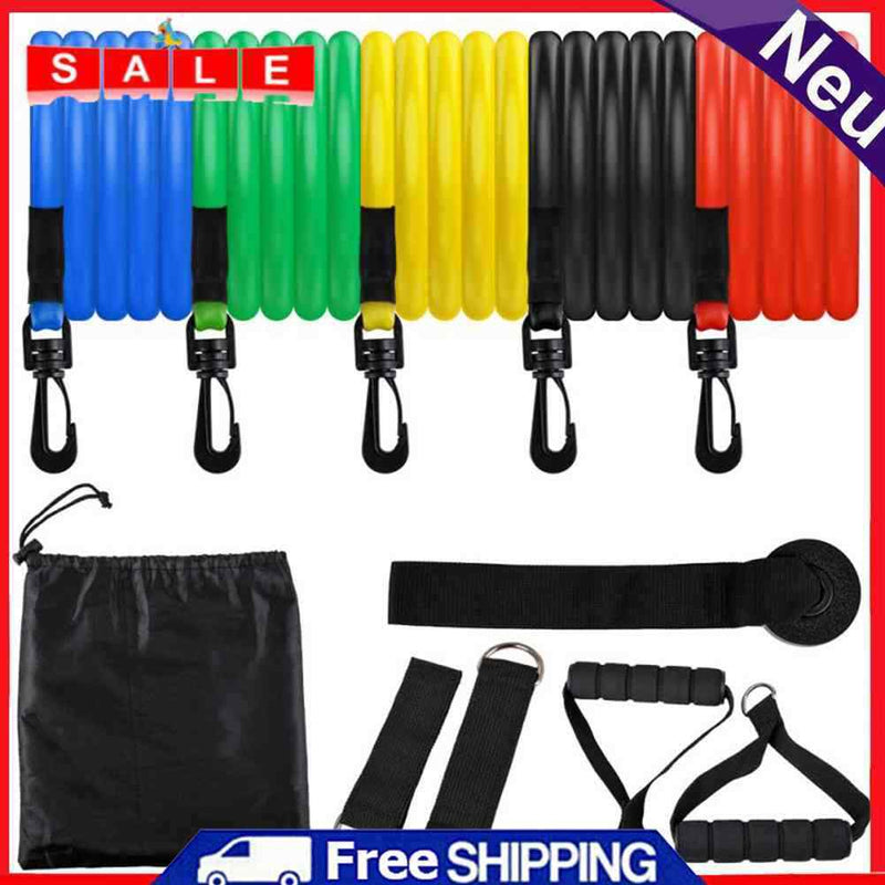 11 pieces / set TPE pull rope colorful grip resistance bands yoga fitness equipment