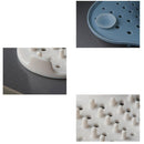 Fan-shape Silicone Floor Drain Sink Strainer Waste Plug Hair Filter (Blue) Newly