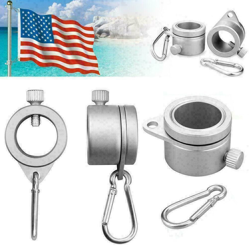 2* Alloy Metal Flag Pole Flagpole Rotating Rings Clip B4E2 Grommet Anti I7J Y8L9