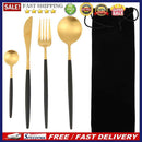 5pcs Portable Travel Tableware Bag with Stainless Steel Picnic Fork Spoon K