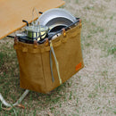 Camping Table Side Storage Bag Multifunction Canvas Bag with Hook (Khaki) Newly