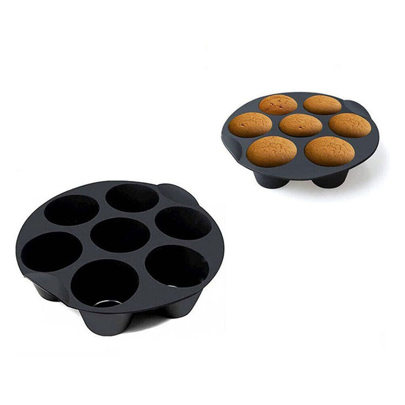 7-Cavity Air Fryer Molds Muffin Baking Pans Dessert DIY Moulds Kitchen Gadg