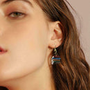 Stack of Books Earrings Stud Drop Dangle Hook Women Book Pendant Multicolo best
