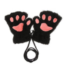 Pairs Fashion Warm Plush Warm Fluffy Children Gloves Mittens Cat Paw Fingerless