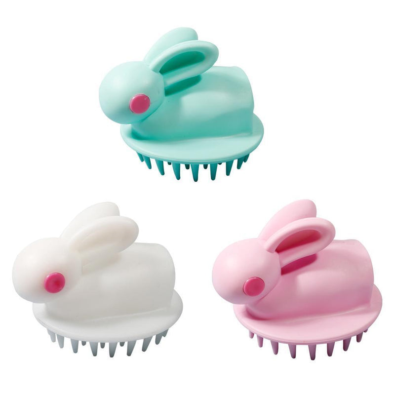 Silicone Head Scalp Massage Brush Shampoo Hair Washing Bath Comb (White)