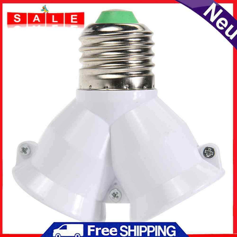 2 in 1 E27 Lamp Socket Splitter Adapter Light Double Y Bulb Base Stand Holder