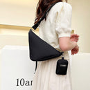 Triangle Shoulder Bags Nylon Crossbody Handbags with Small Clutch Purse Pendant