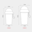 420ml Dual Straw Cup Outdoor Drinking Beverage Water Bottle (Mint Blue) Newly