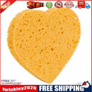 Heart Shaped Wood Pulp Cotton Face Cleansing Sponge Cosmetic Puff (Yellow)