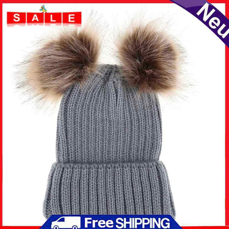 Domybest Parents Offspring Cap Cute Toddler Baby Winter Warm Crochet Stri