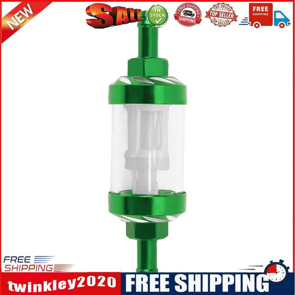 8mm CNC Aluminum Gas Fuel Oil Filter for ATV Dirt Pit Bike Motocross(Green)
