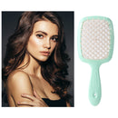 Wide Teeth Air Cushion Comb Scalp Massage Salon Hair Brush (Green white)