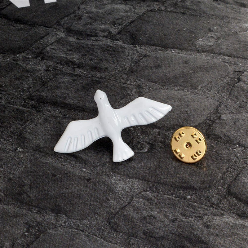 Enamel Symbolises Peace Metal Lapel Pin Dove Pins Badge White Dove Brooch