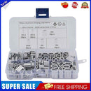180pcs 6 Size Aluminum Ferrules 8 Shape Crimps Sleeves Wire Rope Stops Clamps