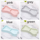Dish Feeder Cat Puppy Bone Shape Cat Bowls Food Water Feeder Pet Double Bowls