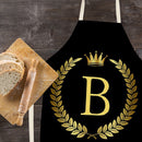 Letter B Printed Linen Apron Kitchen Waterproof Home Cooking Bibs (82X68CM)