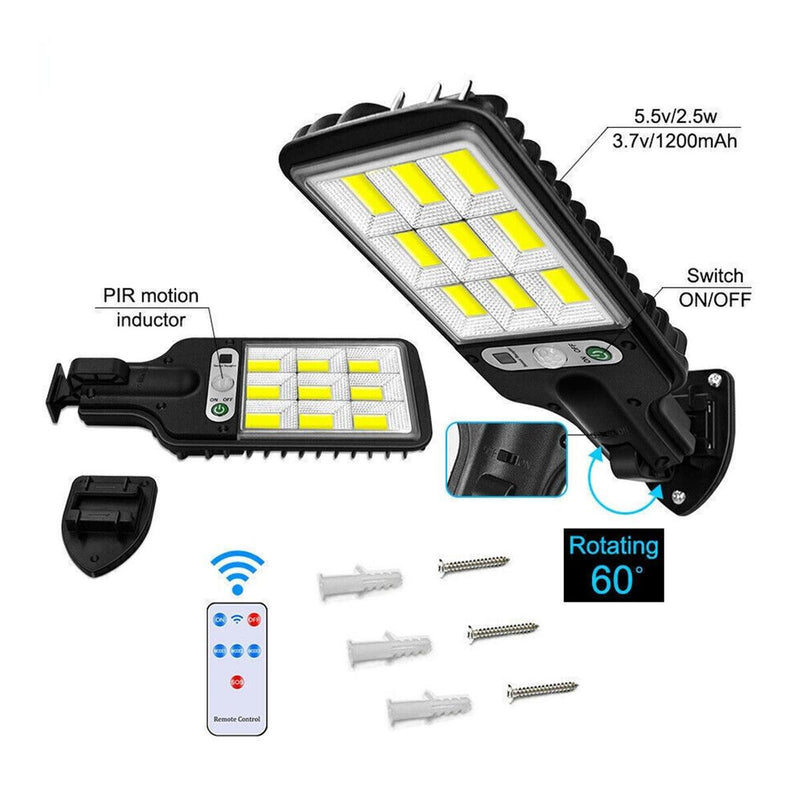 Solar Led Light Outdoor Wall Lamp Waterproof 3 Modes PIR Motion Sensor Garden~