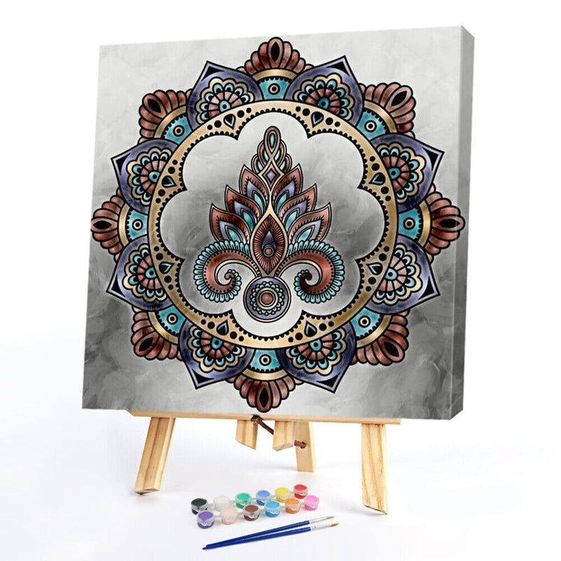 Abstract Mandala Oil Paint By Numbers Kit DIY Acrylic Painting Wall Art Picture