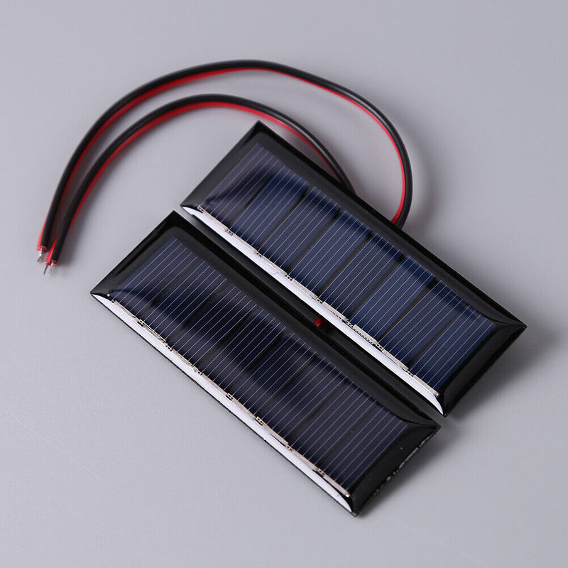 4V 0.2W Epoxy Solar Panel 8 Solar Cells 2 Wires 75x25mm for DIY Solar Project