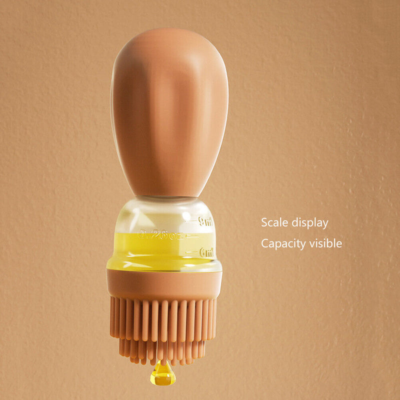 Oil Bottle with Brush Kitchen BBQ Cooking Baking Oil Spray Dispenser (Red)