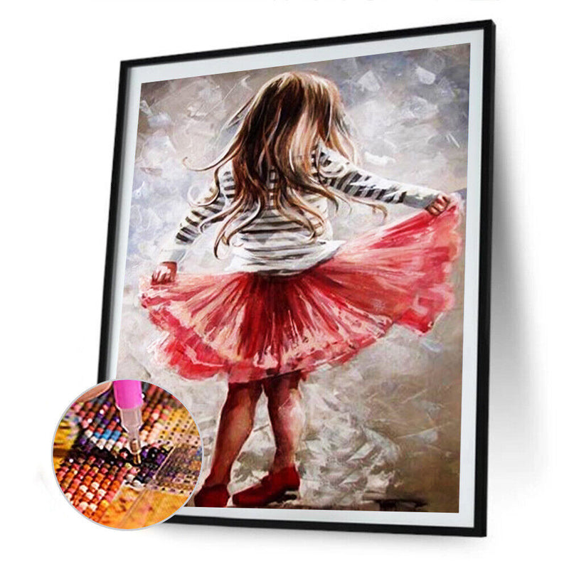 DIY Full Round Drill Diamond Painting little girlMosaic Rhinestone Art Craf