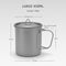 Ultralight Titanium Cup Folding Portable Outdoor Camping (L)+Titanium Spoon