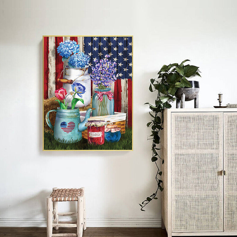 Flower Oil Paint By Numbers DIY Handpainted on Canvas Wall Art Picture Unframed