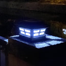 Solar Post Cap Lamp LED Waterproof Outdoor Deck Light Garden Decor (Black) Newly