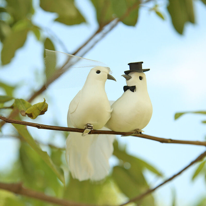 2pcs/set Wedding Photography Props Simulation Birds Artificial Foam Couple Bird