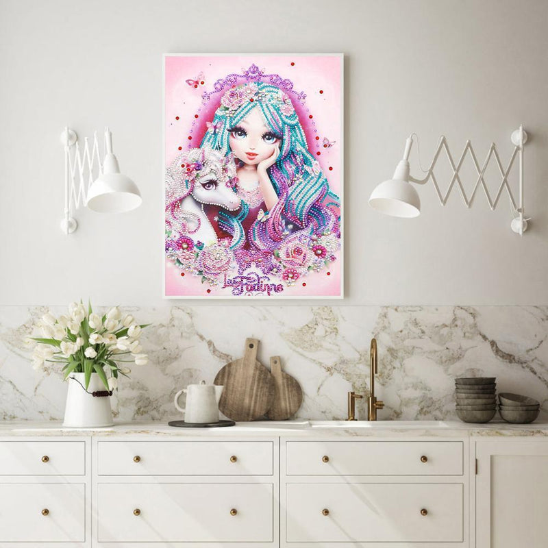 5D DIY Special Shaped Diamond Painting Girl Cross Stitch Mosaic Craft Kits Newly