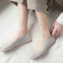 Girls Solid Color Soft Lace Invisible Crib Socks Women Non-Brief Short Boat Socks