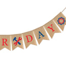 Labor Day Linen Banner Holiday Decoration Pennant for Fireplace Doorway Por