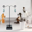 Acrylic Metal Stud Earring Display Rack Stand Jewelry Holder (Black L)