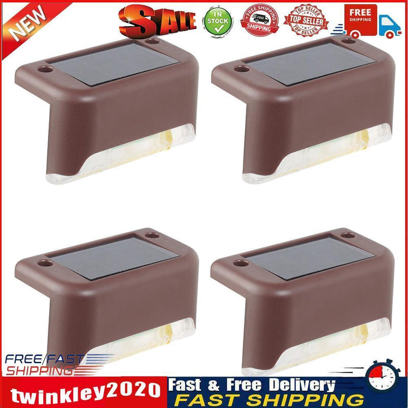4x LED Solar Deck Lights Outdoor Pathway Yard Stairs Fence Lamps (White) Newly