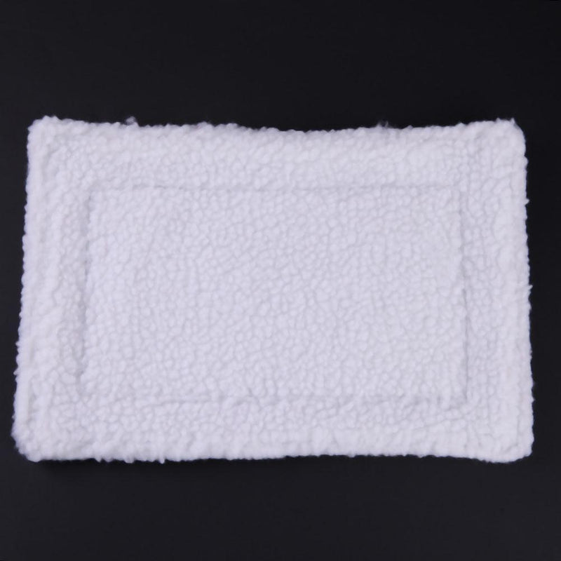 Plush Pet Hamster Cushion Mat Squirrel Warm Blanket Guinea Pig Bed(White) Newly