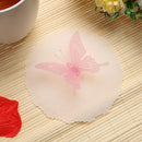 Cute Butterfly Silicone Cup Lids Anti-dust Leakproof Mugs Cover (Pink) Newly